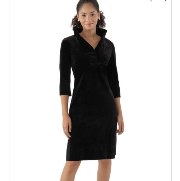 Gretchen Scott Designs Dresses & Skirts - Gretchen Scott Ruffle Neck Dress Silky Velvet